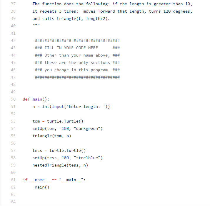 Solved Write two functions, triangl) and nastedTrianoth | Chegg.com