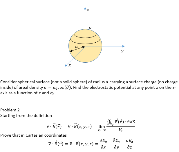 Solved Consider spherical surface (not a solid sphere) of | Chegg.com