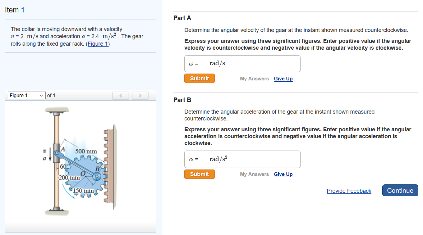 Solved The collar is moving downward with a velocity v = 2 | Chegg.com