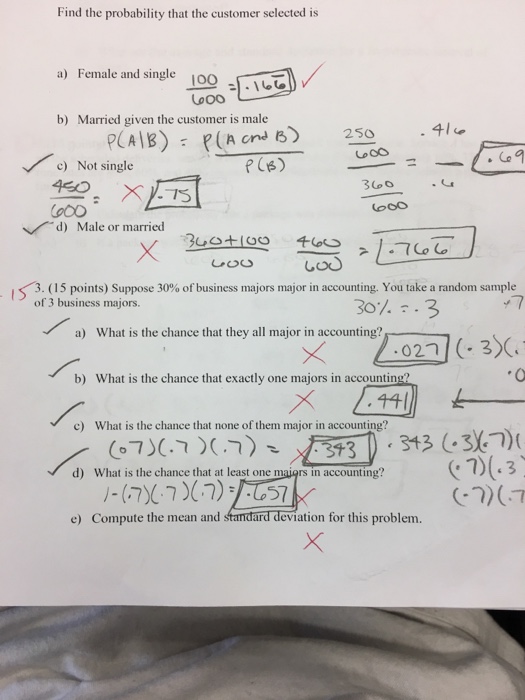 Solved Find the probability that the customer selected is | Chegg.com