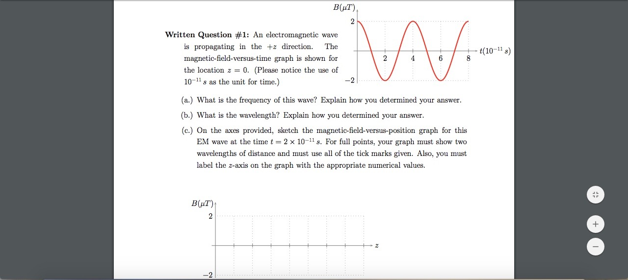 Solved An electromagnetic wave is propagating in the +z | Chegg.com