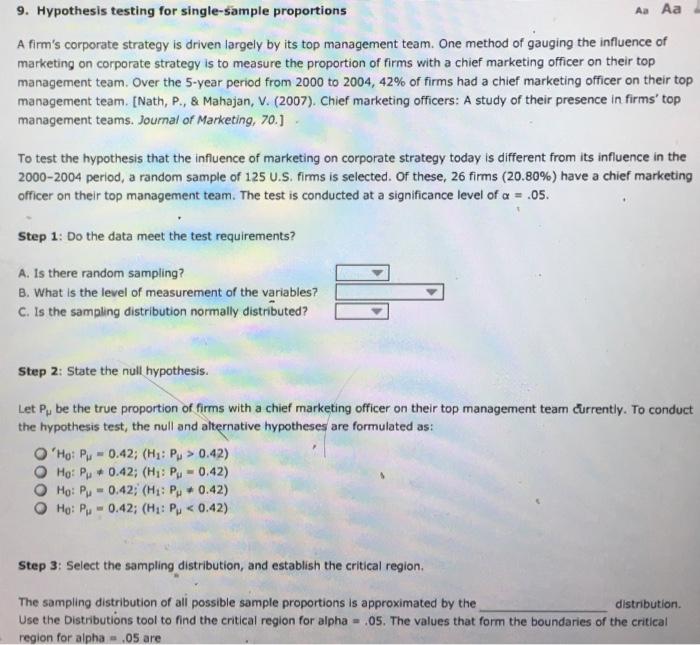 strategy hypothesis example