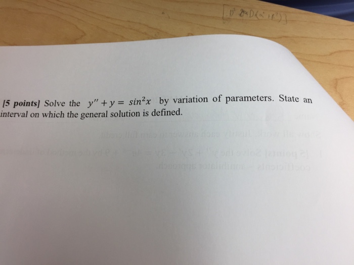 Solved solve the y y sin 2 x by variation of chegg