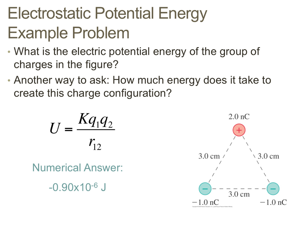 electric potential energy problem solving