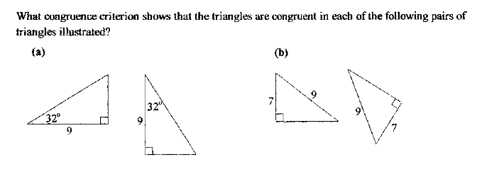 Solved What congruence criterion shows that the triangles | Chegg.com