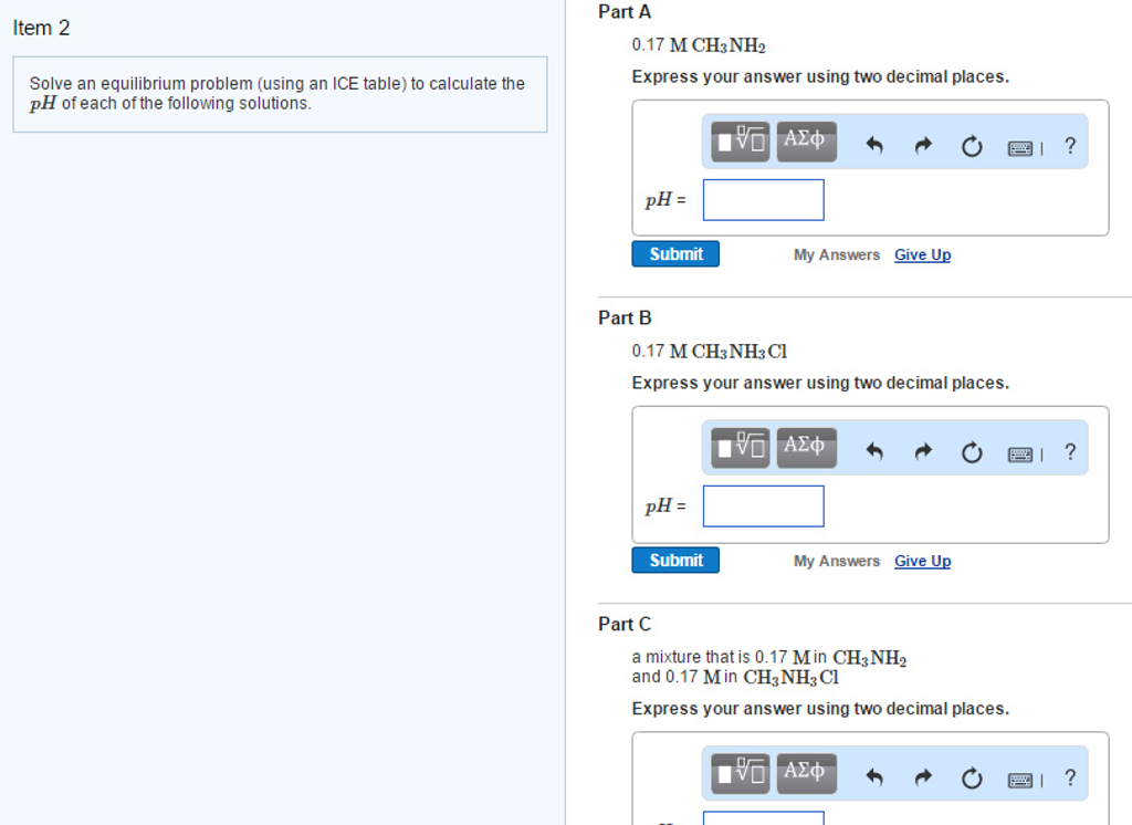 Solved Solve an equilibrium problem (using an ICE table) to