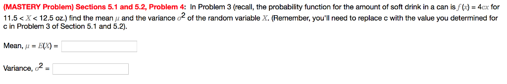 Solved (MASTERY Problem) Sections 5.1 and 5.2, Problem 4: In | Chegg.com