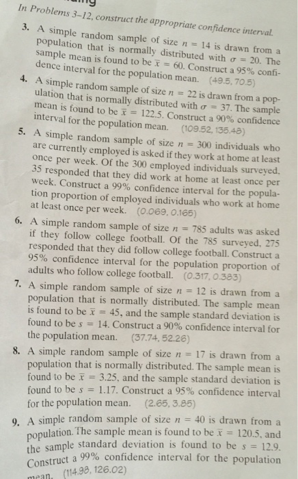 Solved A Simple Random Sample Of Size N = 14 Is Drawn From A 