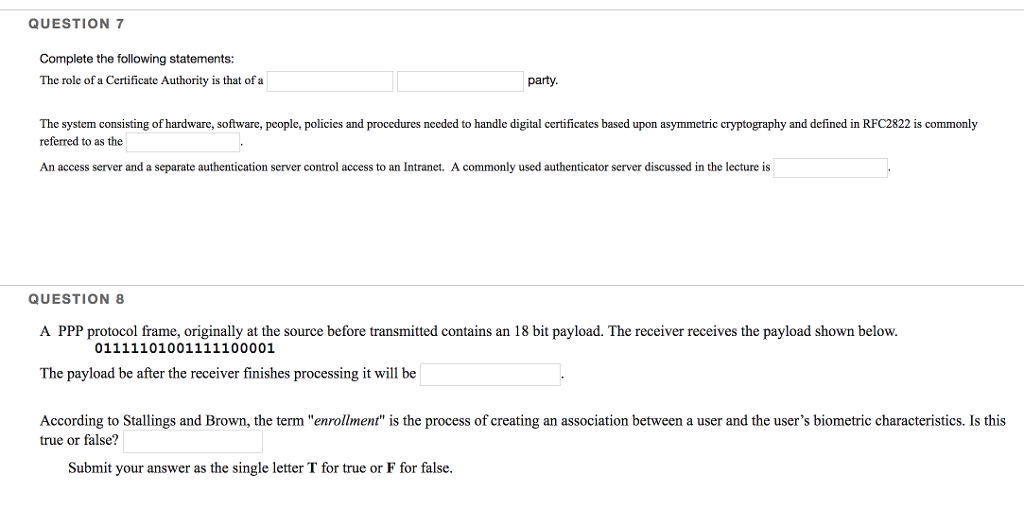 Authentication Statement Examples
