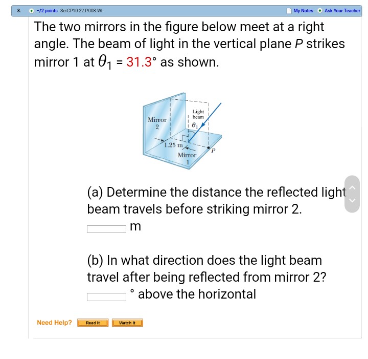 Solved 8. -/2 Points SerCP10 22.P008.. My Notes Ask Your | Chegg.com