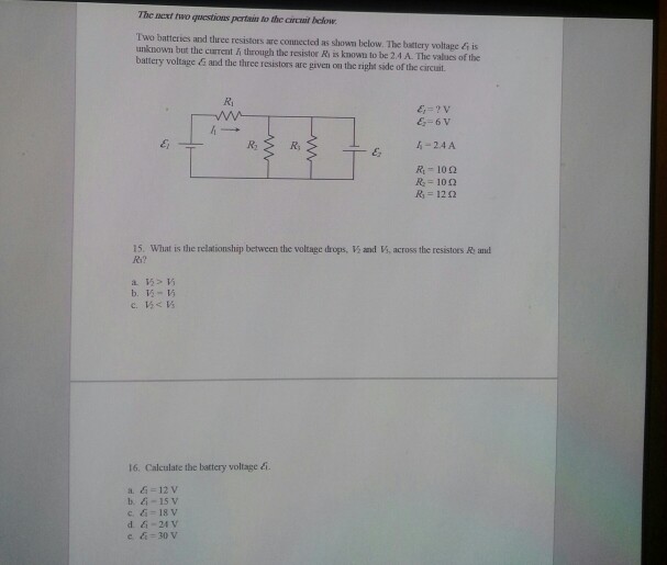 Solved Two Batteries And Three Resistors Are Connected As | Chegg.com