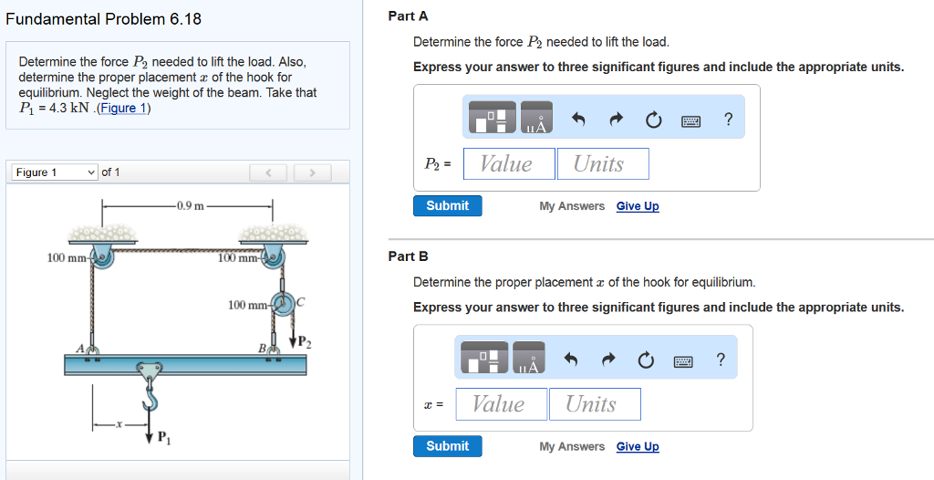 Solved Determine the force P_2 needed to lift the load.
