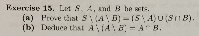 Solved Let 5, A, And B Be Sets. Prove That S\(A\B) = | Chegg.com