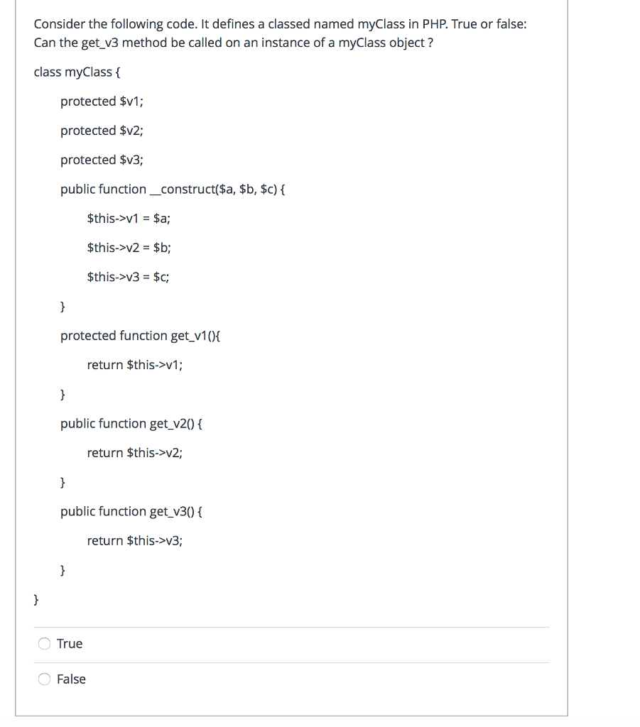 Solved Consider the following code. It defines a classed | Chegg.com