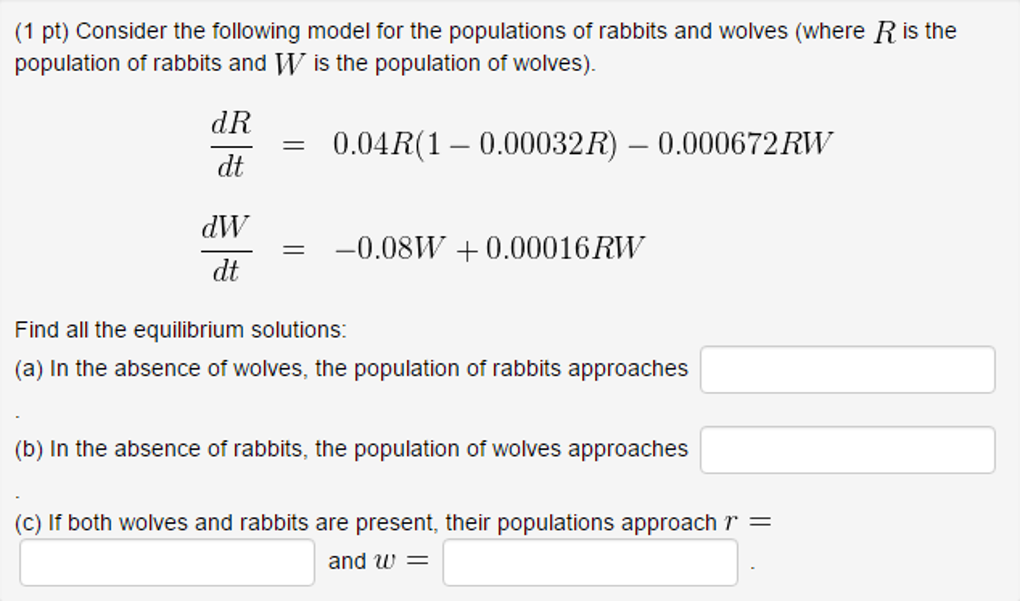 Solved Consider the following model for the populations of