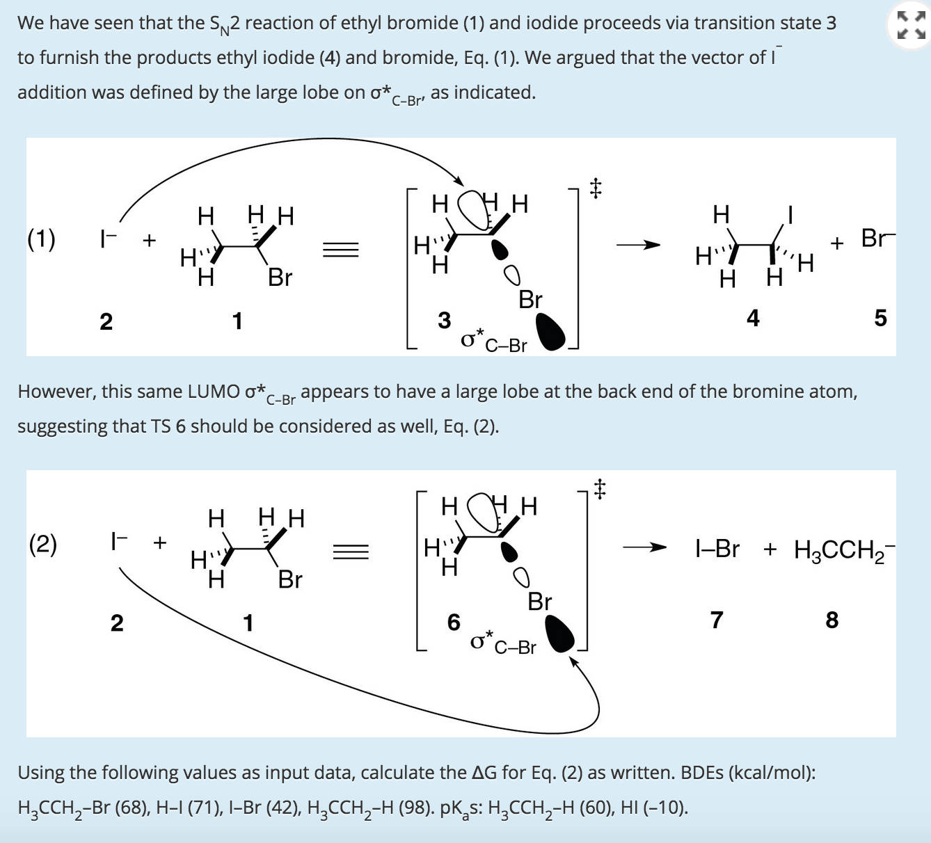 Solved We have seen that the SN2 reaction of ethyl bromide