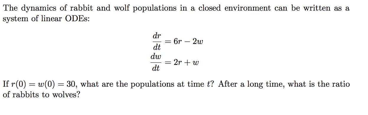 Wolf Rabbit Graph Solved The dynamics of rabbit and wolf populations in a | Chegg.com