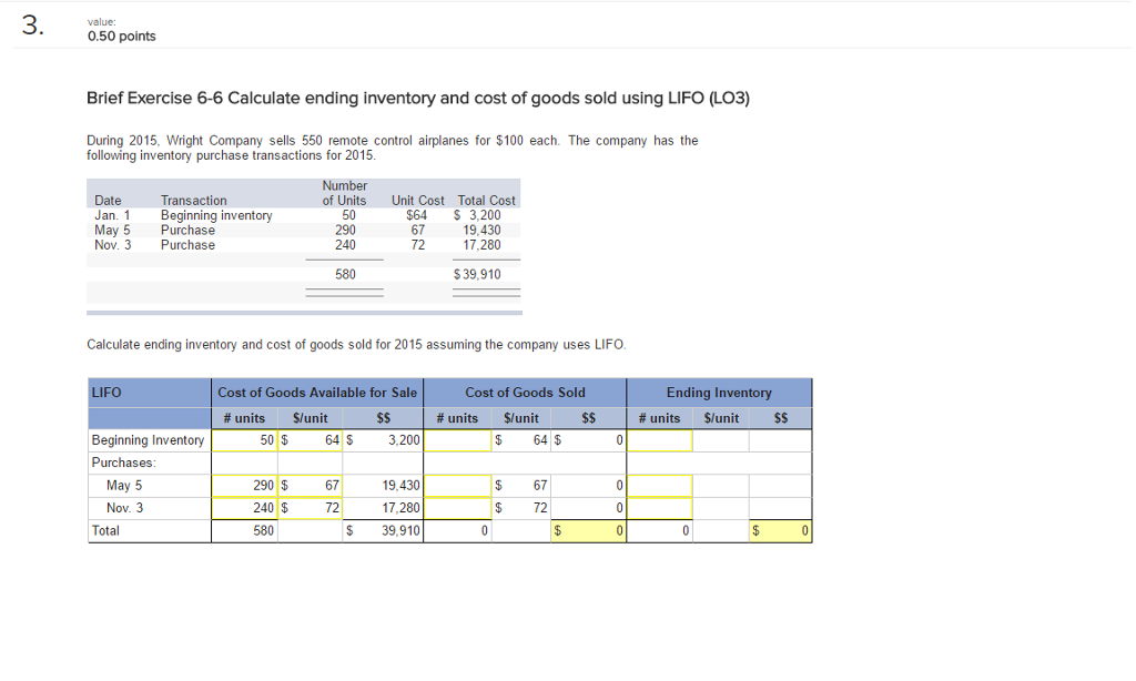 Solved Calculate Ending Inventory And Cost Of Goods Sold | Chegg.com