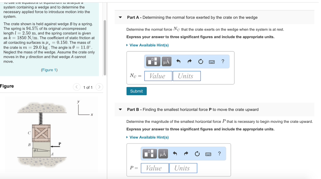 Solved System Containing A Wedge And To Determine The | Chegg.com