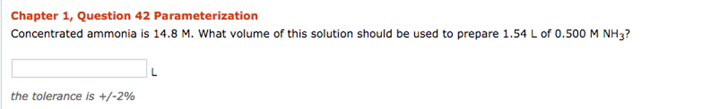 Solved Concentrated Ammonia Is 14.8 M. What Volume Of This | Chegg.com