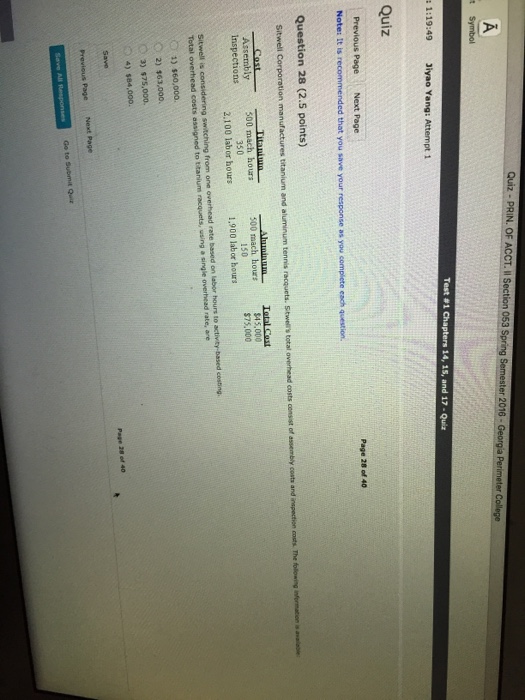 Solved Sitwell Corporation manufactures titanium and