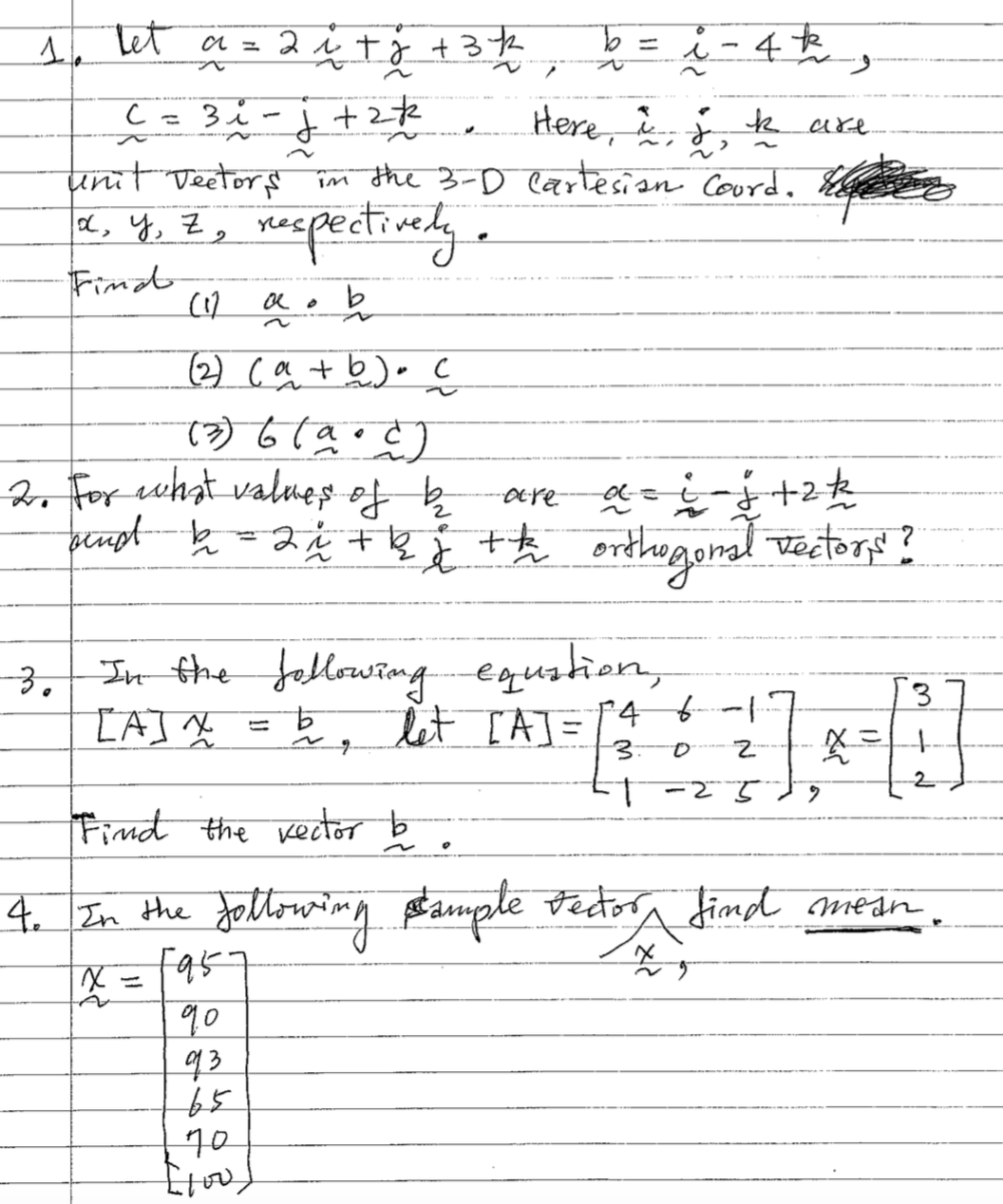 Solved Let A = 2i + J + 3k, B = I - 4k C = 3i - J + 2k. | Chegg.com