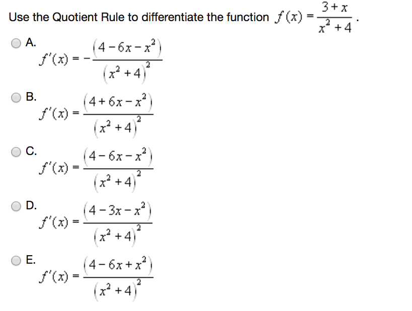 Solved Use the Quotient Rule to differentiate the function | Chegg.com