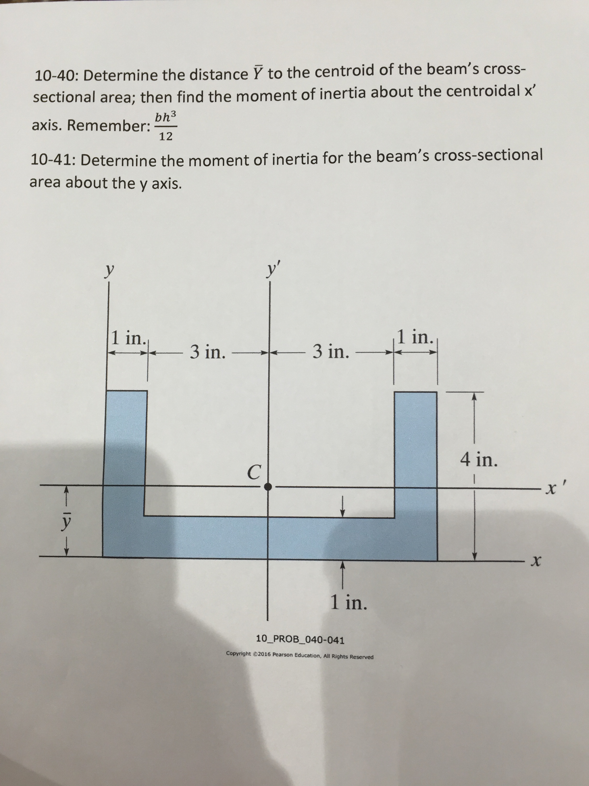 Solved Determine the moment of inertia for the beam's cross | Chegg.com
