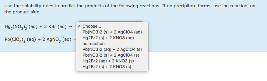 Solved Use The Solubility Rules To Predict The Products Of 8981