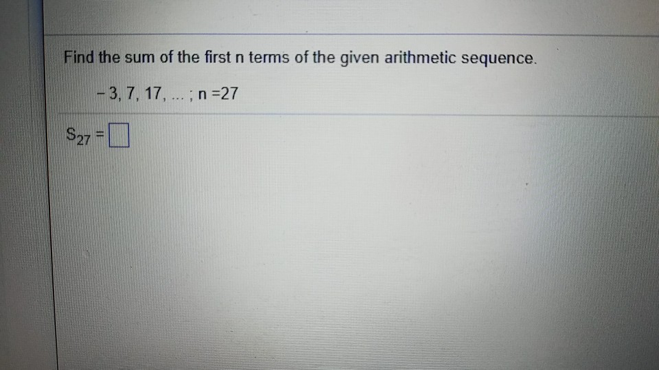 find sum of first n terms of arithmetic sequence