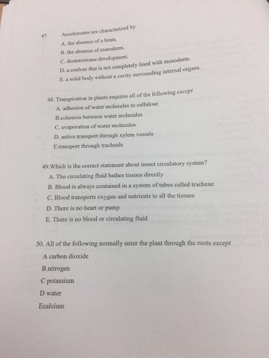 Solved 43. In general which of the following is NOT is a | Chegg.com