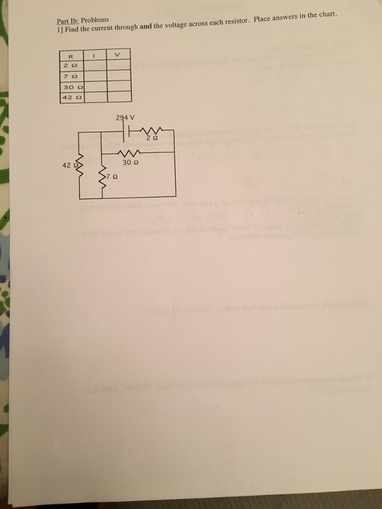 Solved Find The Current Through And The Voltage Across Each | Chegg.com