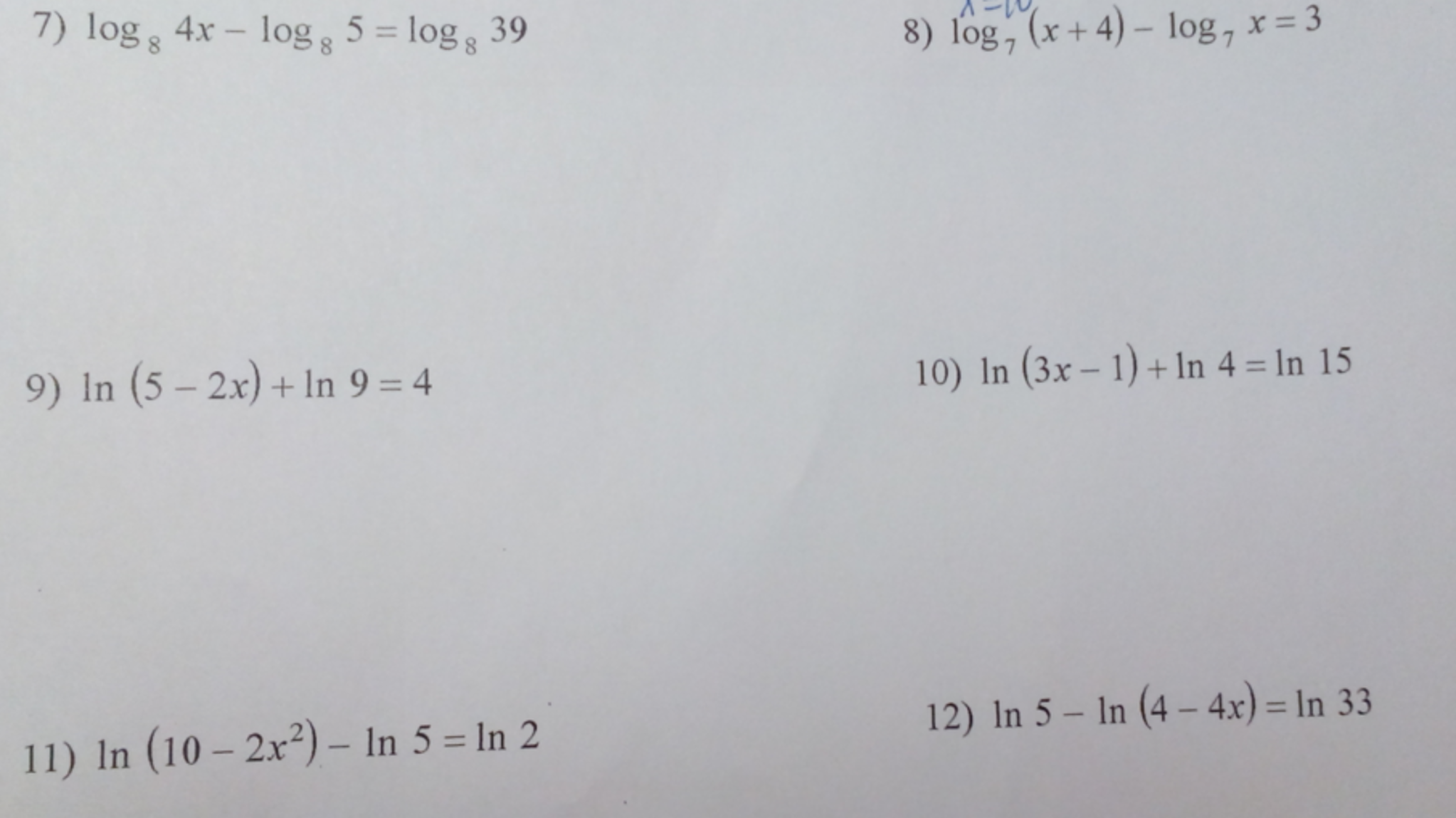 log по основанию 8 2^8x-4=4