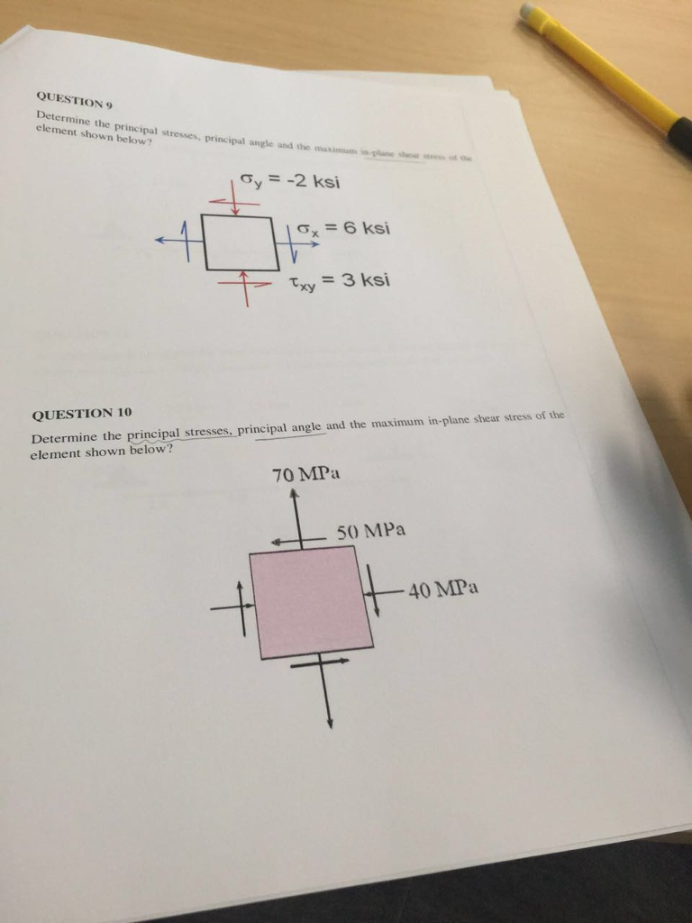 Solved Determine The Principal Stresses Principal Angle And Chegg Solved Determine The Principal Stresses Principal Angle And Chegg