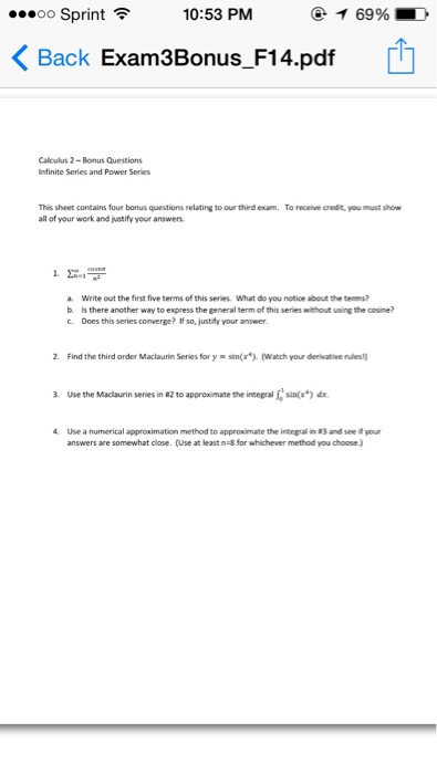 Solved This sheet contains four bonus questions relating to | Chegg.com