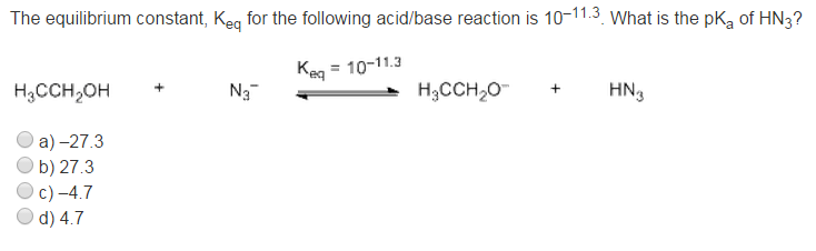 Solved The equilibrium constant, Keg for the following | Chegg.com