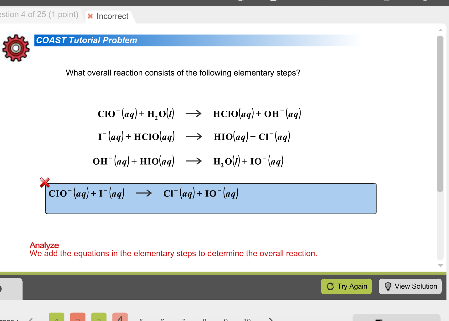 Solved What overall reaction consists of the following