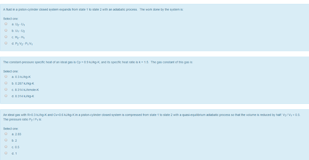 Solved A fluid in a pistoncylinder closed system expands