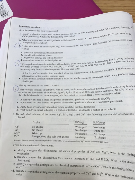 Solved Laboratory Questions (soluble) From Circle The 