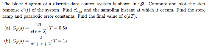 The block diagram of a discrete data control system | Chegg.com