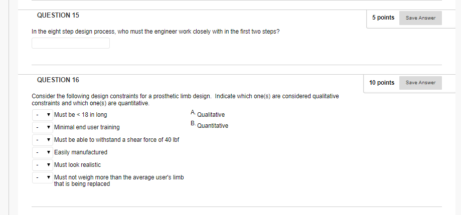 Solved QUESTION 1 10 points Save Answer Associate one of the | Chegg.com
