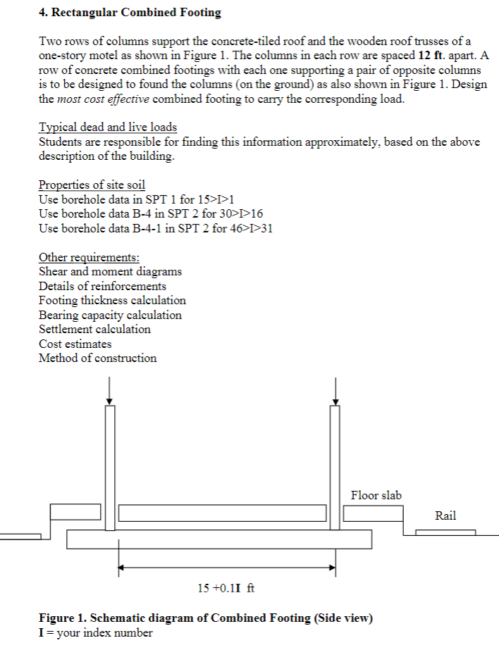 4. Rectangular Combined Footing Two rows of columns | Chegg.com
