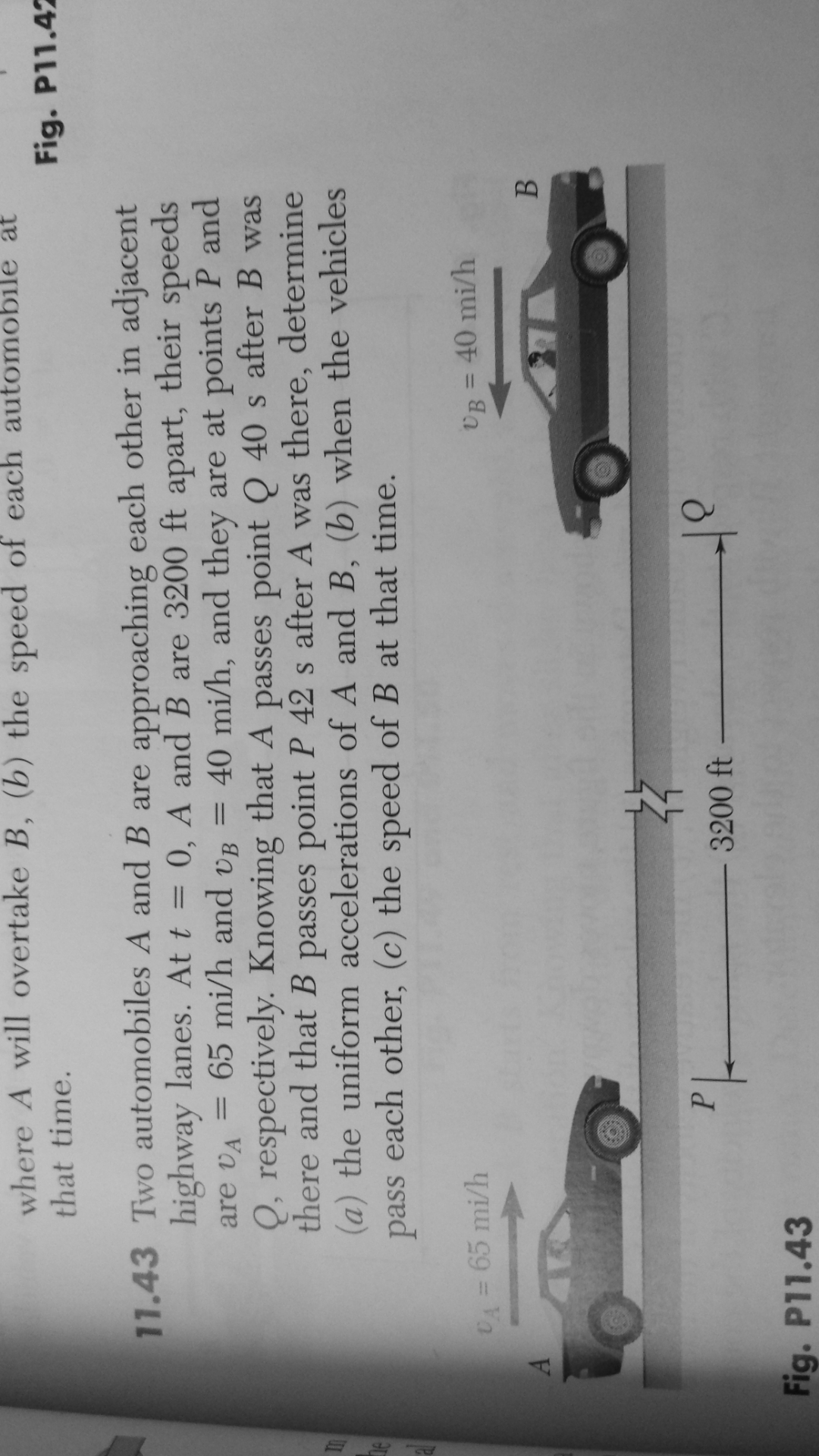 Solved Where A will overtake B, the speed of each | Chegg.com