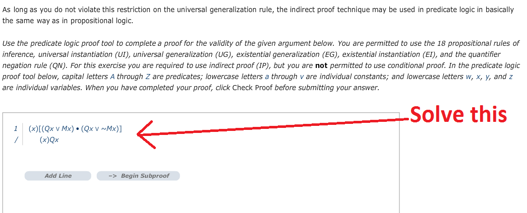 Solved Indirect Proof In Predicate Logic Question Is Shown 3321