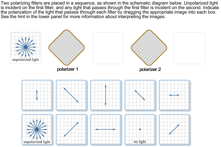 Solved Two polarizing filters are placed in a sequence, as