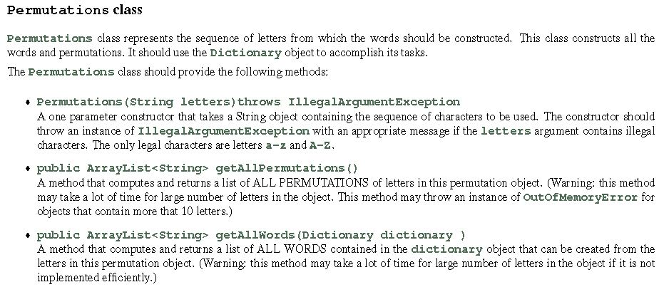 Work on a program(Java) that produces all possible | Chegg.com