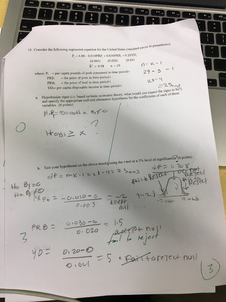 Solved 2 3 4 5 6 lob 19. Consider the following regression | Chegg.com