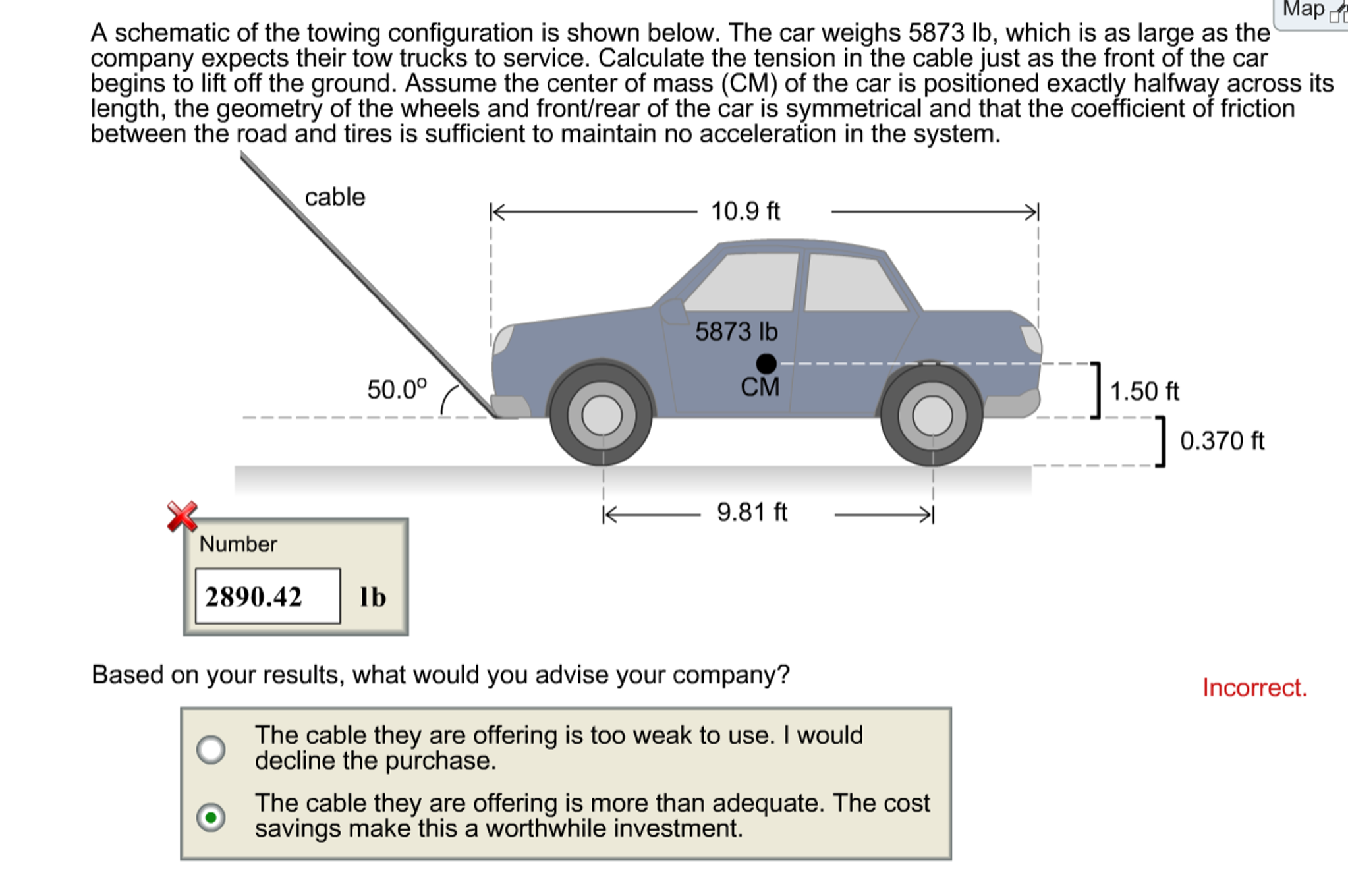 Solved: A Schematic Of The Towing Configuration Is Shown B... | Chegg.com