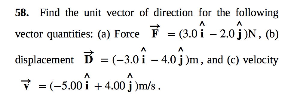 Solved Find the unit vector of direction for the following | Chegg.com