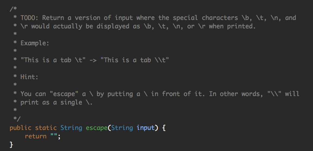 Solved io TODO: Return a version of input where the special | Chegg.com